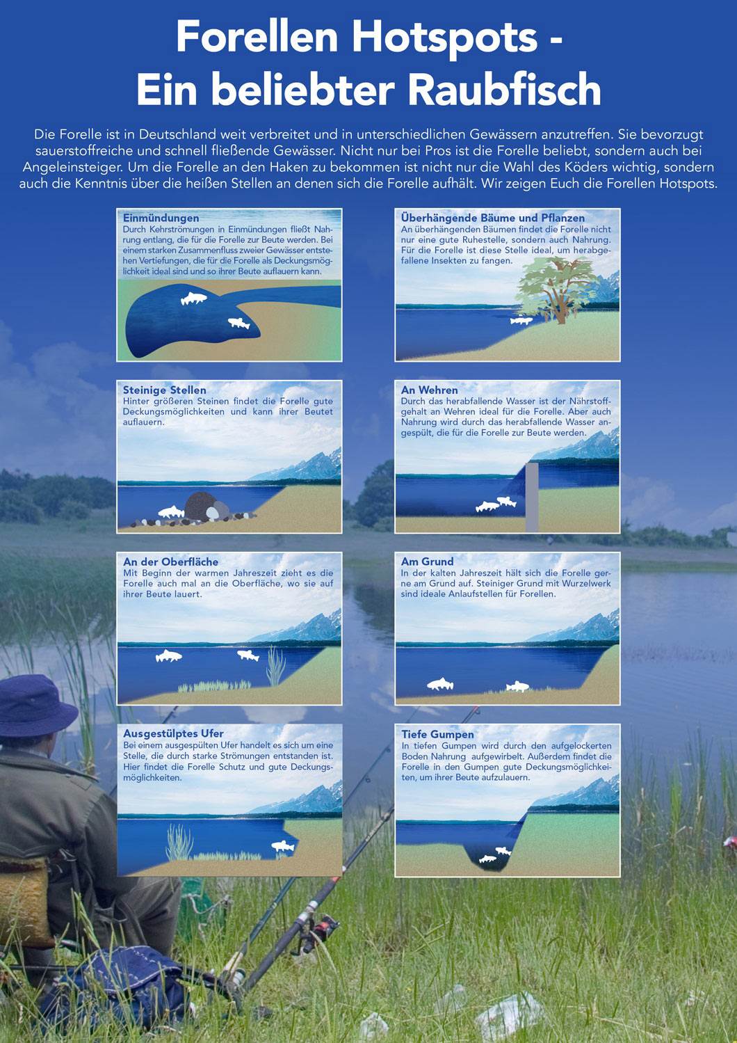 Heiße Stellen auf Forelle